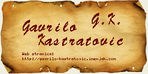 Gavrilo Kastratović vizit kartica